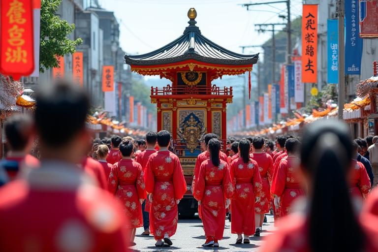 日本の祭りの神輿