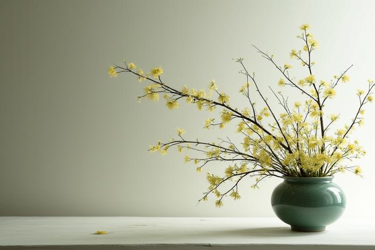 生け花の繊細なアレンジメント